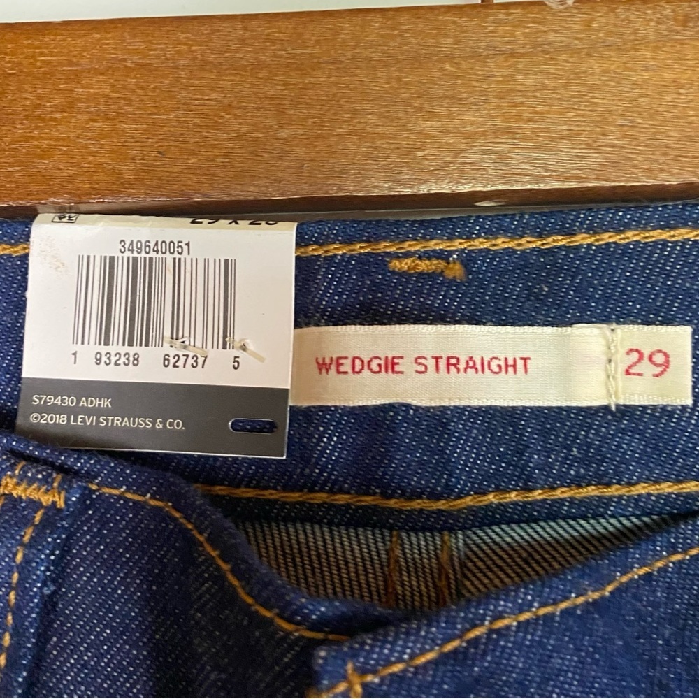 Levi's Dark Blue Straight Leg Jeans with Fringe Pocket - Picture 13 of 15